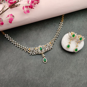 American Diamond Lotus Necklace