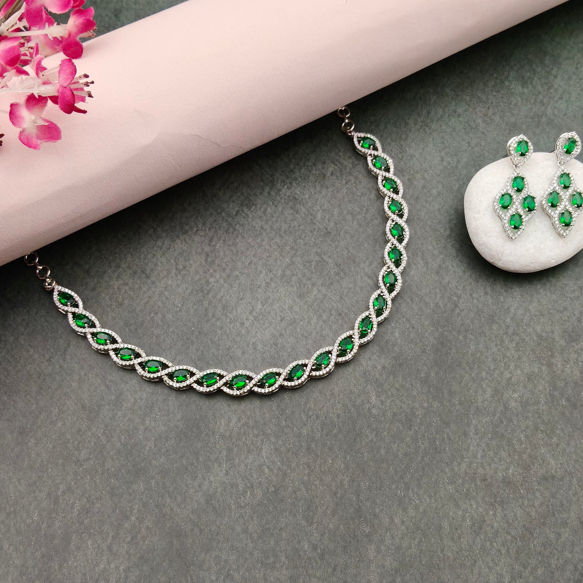 American Diamond & Emerald Stone