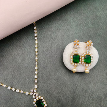 American Diamond Square Necklace