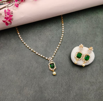 American Diamond Square Necklace