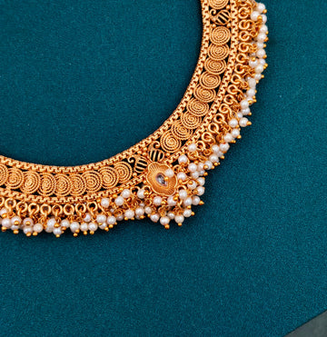 Antique Coin-Pearl embellished Choker