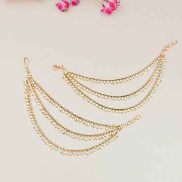 3 Layer pearl drops Earchains / Maatal