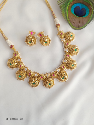 Polki Kundan Peacock necklace GL-SHO2644-450