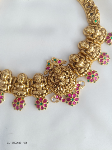 Jadau Kundan Nakshi Lakshmi necklace GL-SHO2645-453