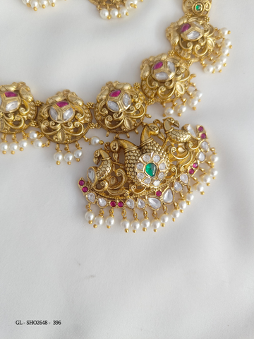 Polki Kundan peacock necklace GL-SHO2648-396