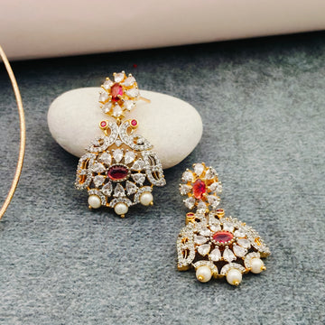 American diamond peacock Design Locket set