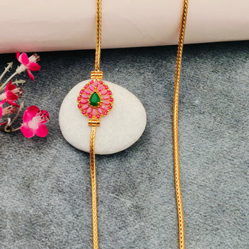 Gold Plated Ruby& Emerald stones Mogappu Chain