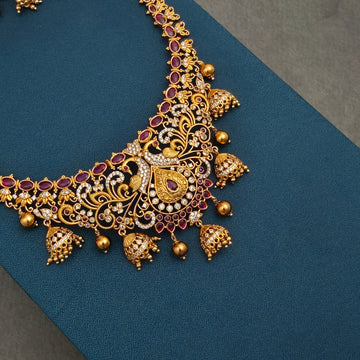 Kemp Long Haaram Peacock Necklace set