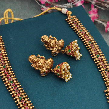 Nagas Gajalakshmi Bead Mala Long Necklace