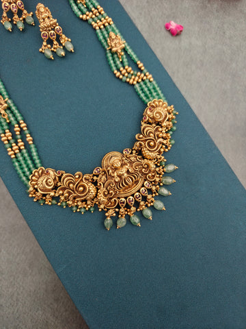 Lakshmi Green beaded Haaram