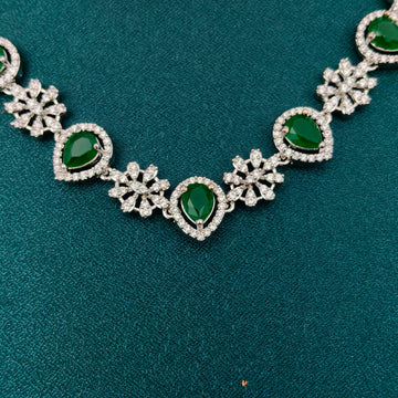 American Diamond necklace - Emerald