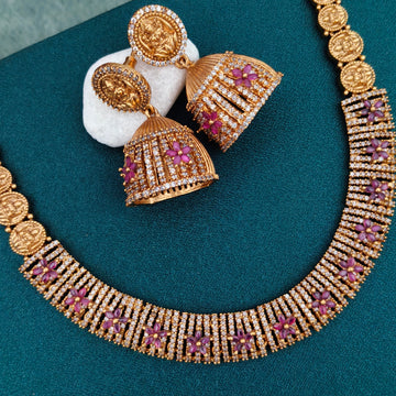 Antique Cz floral temple Necklace