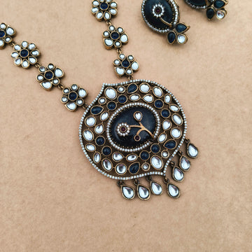 Victorian AD Blue Kundan Set