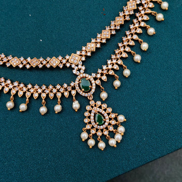 Double layer Diamond necklace set