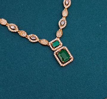 American Diamond Emerald square Set