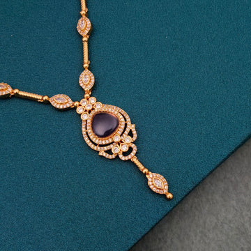 Party wear sleek purple necklace Set