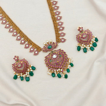 Kemp Mango Temple Jewellery Necklace Set