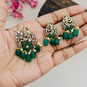 Diamond Beaded pendant set