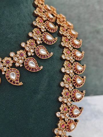 Traditional Kemp Maanga Semi Bridal Set - Ruby