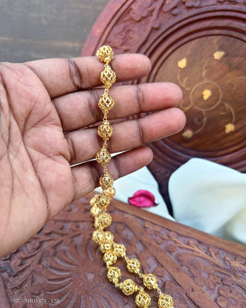Circular Golden balls Alligned Short Necklace GL-SHO1375-128