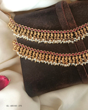 Ruby Pearl cluster Anklets GL-AK1161-275