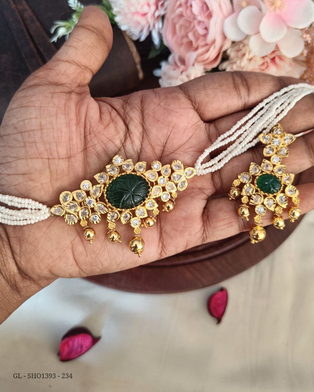 Hot Seller - Kundan pearl Choker Necklace set GL-SHO1393-234