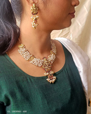 Antique Pearl embellished Choker Necklace  GL-SHO0961- 400