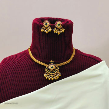 Kemp stone Chandbali Necklace set
