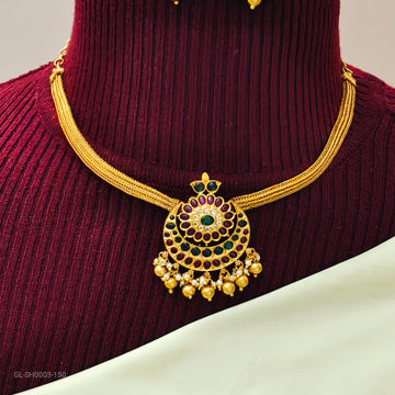 Kemp stone Chandbali Necklace set