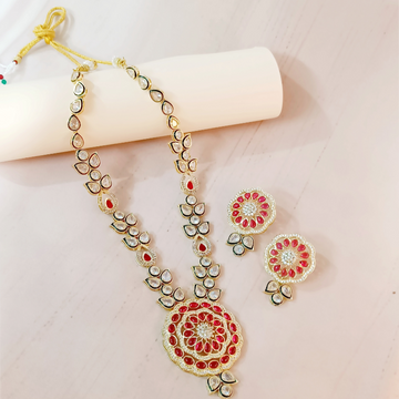 Geometrical Design kundan necklace set
