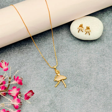 Dancing Ballerina Pendant Daily wear Necklace Set