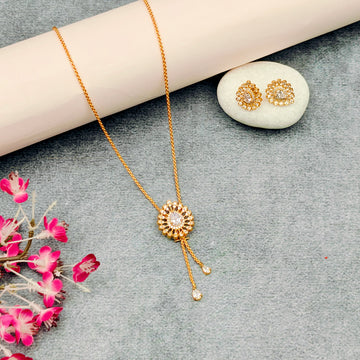 Elegant Gold-Toned Tie jewellery Daily wear Necklace Set