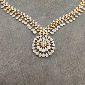 Gold plated AD stone Floral Design  necklace set