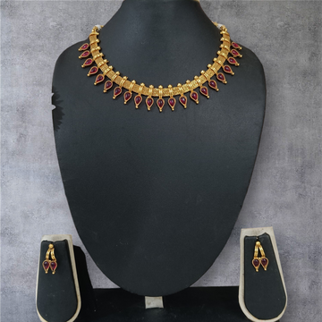 Design 14 - 50 % Off  : Ruby short necklace set