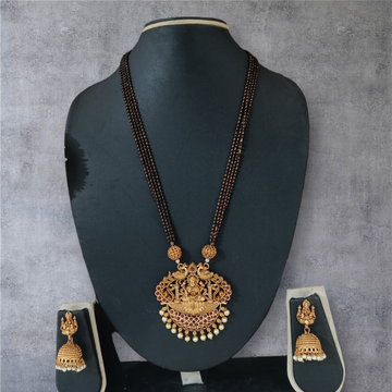 Design 9 - 50 % Off  : Beaded Temple design long necklace set