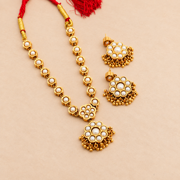 Reversible Gold Look Kemp Attgai - White / Pavazham