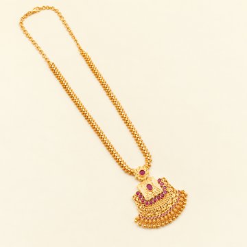 Gold plated Ruby Emerald Long Haram