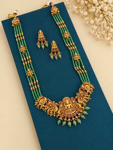 Lakshmi Green beaded Haaram