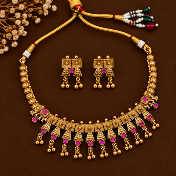 Tribal Golden Drop Necklace Set