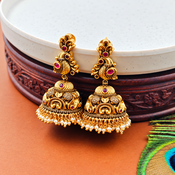 Matt Gold Finish Jhumkas
