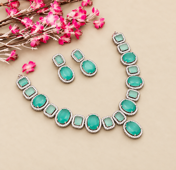 Silver finish Party wear Necklace Set