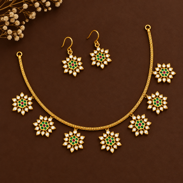 Emerald Bloom Floral Necklace Set