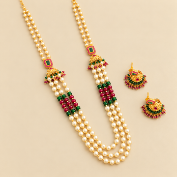 Multicolor Bead Mala Long Necklace
