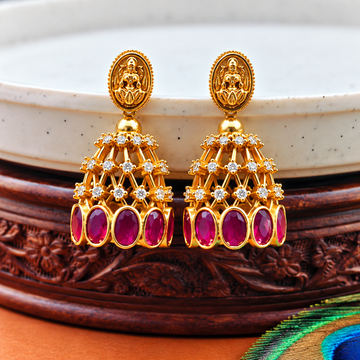 Ruby Aligned Lakshmi Earrings