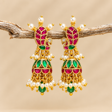 Jadau Kundan Jhumkas - Design 5