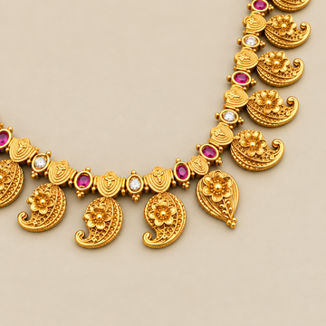 Maanga Motif Temple Necklace Set
