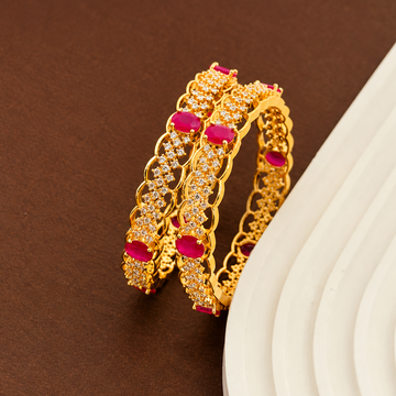 2 PC Set -  AD ruby Bangles (Teens)