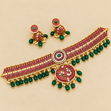 Ruby Kemp Choker Necklace Set