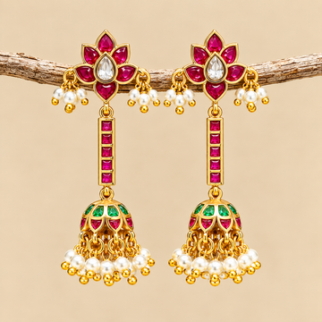 Jadau Kundan Jhumkas - Design 7