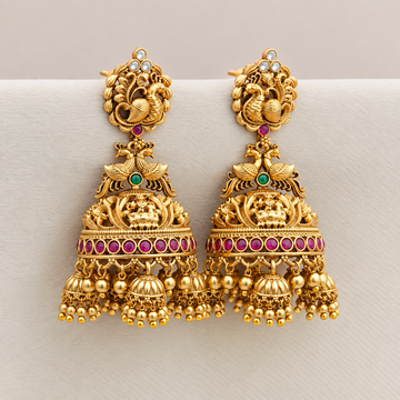 Nakshi Golden cluster step jhumkas